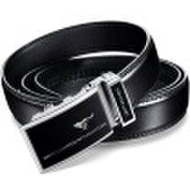 Seven wolves men&39s belt business trend leather middle-aged youth belt automatic buckle casual belt 7A01036532 black