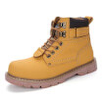 Womens Boots Fashion Casual Boots Genuine Leather Martin Boots Lace Up Shoes Yellow Black Brown Size 35-46