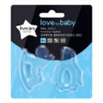 Wuyang FIVERAMS children baby child soft soft silicone gelatin combination of two baby teeth to appease bite bite teeth blue