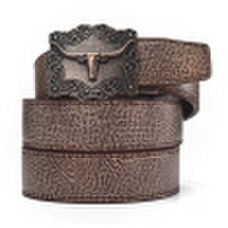 XHtang Mens Belt Genuine Leather Automatic Buckle belt For Waistband Ratchet Strap Black Leather Belt Designer Belt For Jeans Gift