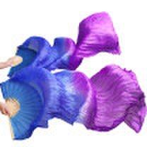 2017 New arrivals women silk belly dance fans veils of belly dance fans Royal Blue Purple