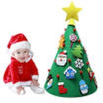 3D Cone DIY Craft Felt Christmas Tree Hanging Ornaments for Toddlers Children