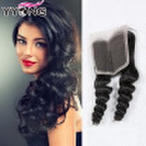 8A Indian Lace Closure 4X4 Lace Closure Loose Wave Human Hair Closure Free Middle 3 Part Top Lace Closure Can Bleached Knots 1B