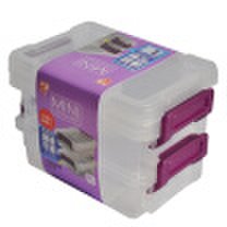 Alice IRIS Mini Transparent Parts Finishing Box Storage Box Small Small Object Storage Box LLB-M Purple 2 Pack