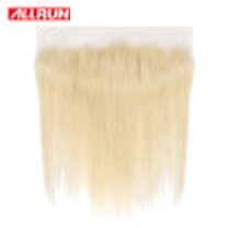 Allrun Hair 613 Blonde Lace Frontal Closure Brazilian Straight Human Hair Free Part Pre Plucked Ear To Ear Frontal Bleached Knots