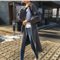 Autumn 2018 new womens long woollen sweater in South Korea extra thick knitted cardigan casual languid sweater coat