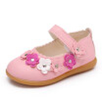 Tosjc - Children shoes girls ballet flat 2018 spring toddler girl princess shoes fashion flower soft sole anti-skid kids leather shoes