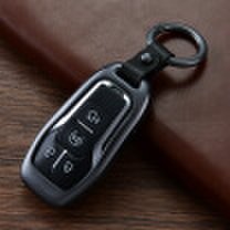Digaron 17 Ford Explorer Metal Key Shell Taurus Mustang Mustang Car Key Case Leather Keychain B - Platinum Grey