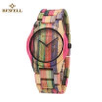 Great Power Star - Environmental friendly wooden bamboo watch immaculate classy quartz analog unisex wristwatch