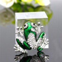 Fashion Frog Animal Brooch For Women Corsage Jewelry Enamel Pins Crystal Men Brooches Broches Banquet Casual Accessories Gift