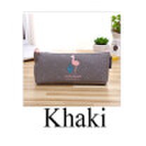 Fashion New School Supplies Cosmetic Large Capacity Flamingo Pencil Case Zip Coin Bag Canvas Makeup Pouch