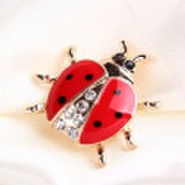 Fashionable Animal Brooches Rhinestone Ladybug Brooch For Women Jewelry