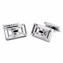 Formal Dress Mens Square Lines X Hollowed Stainless Steel Cufflinks