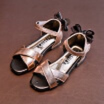Tosjc - Girl sandals 2018 summer new children princess shoes bow open-toe sandals dance shoes korean kids beach shoes