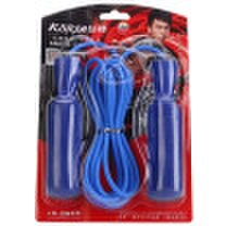 God KANSA rope skipping fitness body skipping thick foam handle 0738 blue with bearing PU rope