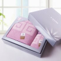 Gold towel home textile cotton towel fancy line towel suit gift box containing square towel towel each a purple