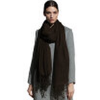 Joy Collection - Hengyuan xiang chunqiu pure wool long scarf female sunscreen scarf fashion wild plain shawl scarf dual use 50m15602 deep coffee