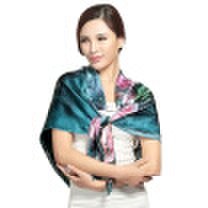 Jingdong Supermarket Bao Shengxiang ladies of the four seasons big silk scarf silk scarf s9203 ink blue rose