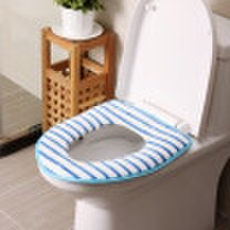 Jingdong Supermarket Ou Runzhe toilet pad flange flannel striped warm toilet toilet seat pad 4 color suit