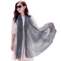 Joy Collection - Lan shiyu lanshiyu silk scarf lady korean version of silk pure color fold autumn&winter towel scarf dark gray