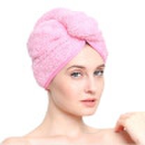 Long hair long hairs dry hair hat thicker suction bath cap to increase the towel towel dry hair towel pink single loaded