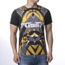 Mens Contrast Color Short Sleeve Round Neck Printed T-Shirts