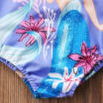 Mermaid Toddler Kids Girls Cartoon Summer One-piece Swimwear Bathing Swimsuit