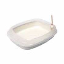 Mika small cat sand basin cat sand basin standard trumpet semi-enclosed cat toilet plus cat sand shovel deodorant clean milk white