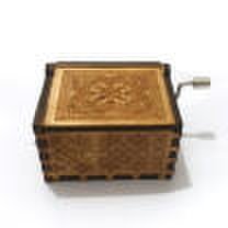 Duopindun - Music box vintage handmade engraved wooden music box christmas craft gift a