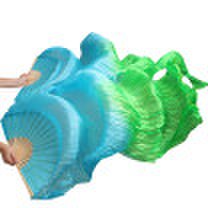 New Arrivals Stage Performance Dance Fans 100 Silk Veils Colored 180cm Women Belly Dance Fan Veils 2pcs TurquoiseGreen