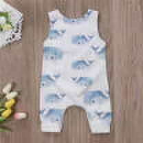 Newborn Infant Baby Boys Girls Whale Romper Bodysuit Jumpsuit Outfit Clothes Set