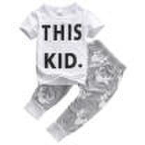 Canis - Newborn kid baby boy short sleeve t-shirt topslong pants outfit clothes set