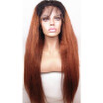 NLW Brazilian virgin human hair Full lace wigs T1b33 Ombre color Kinky straight wigs with baby hair for black women