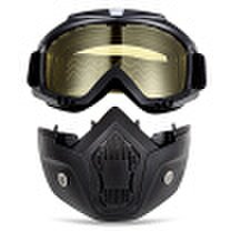 ROBESBON MT - 009 Motorcycle Goggles with Detachable Mask&Mouth Filter Harley Style Protect Padding Helmet Sunglasses