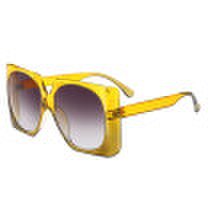 SHAUNA Oversize Women Square Sunglasses Fashion Ladies Double Colors Frame Gradient Lens Shades UV400