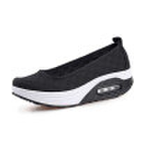 Summer Women Flat Platform Shoes Woman Casual Air Mesh Breathable Shoes Slip On Gray Fabric Shoes