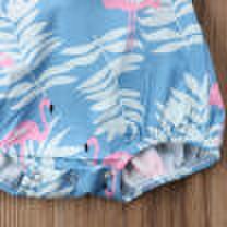 USA Newborn Baby Girl Summer Lace Flamingo Romper Bodysuit Jumpsuit Outfit 0-24M