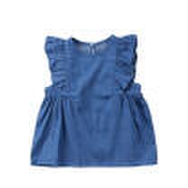 USA Toddler Kids Baby Girls Flying Sleeve Demin Formal Party Dress Tops Clothes