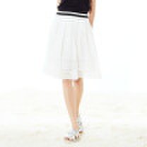 Joy Collection - Wan wendi clothing wandian net yarn stitching skirt white a type skirt 1162k03020 m