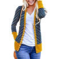 Women Cardigan Long Sleeve Solid Open Front Knit Sweater Cardigan S-XL