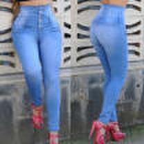 Women High Waist Skinny Tight Long Jeans Pencil Stretch Denim Pants Trousers