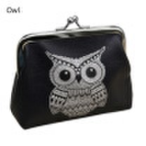Women Mini Printing Owl Bird Flower Wallet Card Holder Case Coin Purse Clutch Handbag Bag