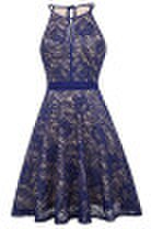 Womens Halter Floral Lace Cocktail Party Dress Prom Dress