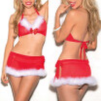 Xmas Underwear Womens Sexy Lingerie Red Babydoll Christmas Fancy Suit Sleepwear