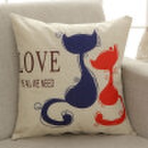 Joy Collection - Ying xin home textiles style pillow sofa cushions car waist cushions waist pillow with core couple cat 45x45cm