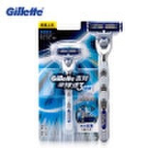 Genuine Gillette Mach 3 Turbo Shaving Razor Blades For Men Shaver 1 Holder With 1 Bit Barbeador Navalha De Barbea