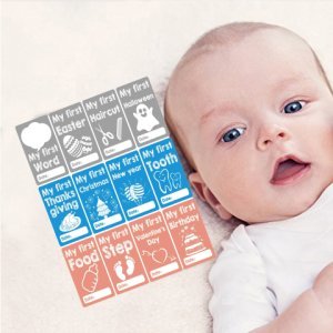 1 Set 12 Pieces Baby Stickers for First - Newborn Onesie Belly Stickers - Best Baby Shower Gift Photo Keepsake