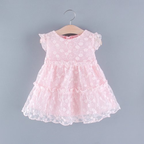1pc Cotton Sleeveless Baby Girl Floral Sweet Dress