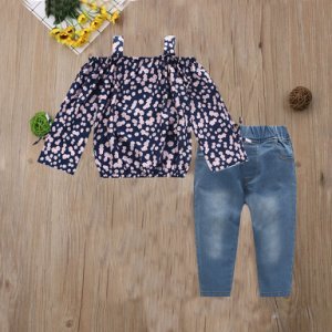 2-piece Baby/ Toddler Girl's Floral Top and Jeans