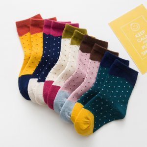 5-pair Comfy Polka Dots Socks for Baby Girl and Girl